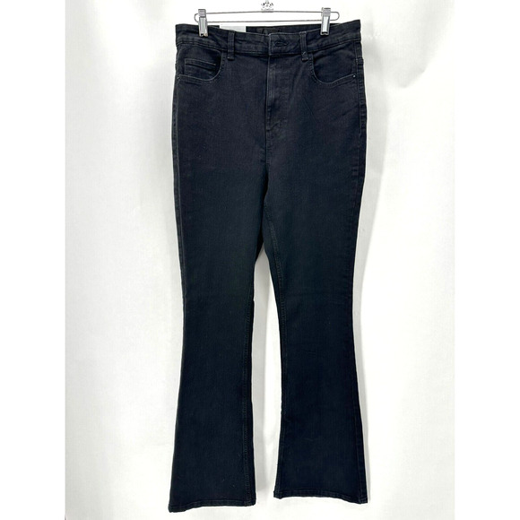 ASOS Pieces Peggy High Waist Flare Jeans Womens XL Black Stretch Preppy City NWT - Picture 11 of 12